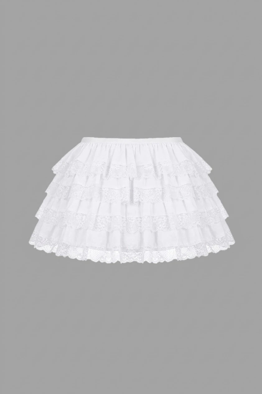 Monaco Skirt Dantel Detaylı Şortlu Mini Etek