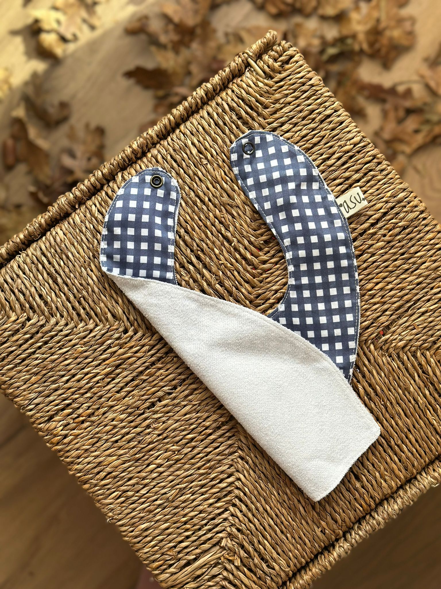 Asu Baby&Kids Organik Pamuk Önlük Vintage Bear Lacivert