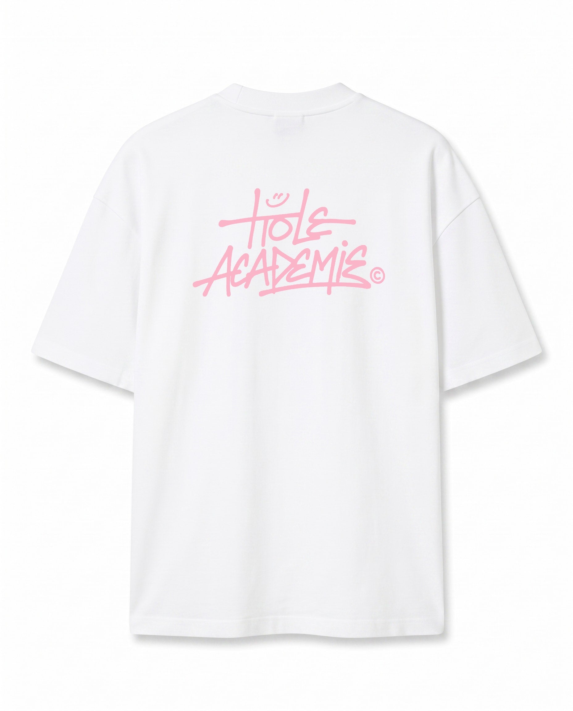 Pembe Graffiti Baskılı Ekru Oversize T-Shirt
