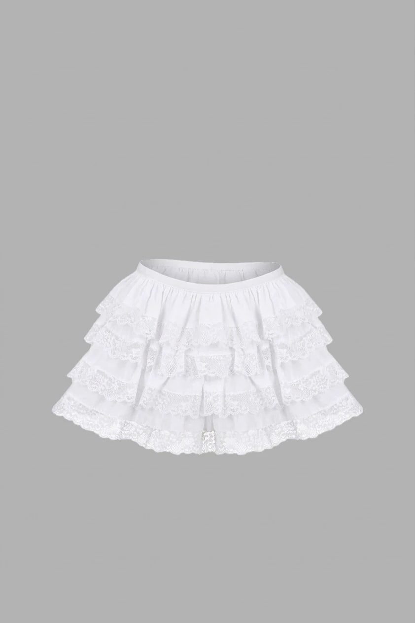 Monaco Skirt Dantel Detaylı Şortlu Mini Etek