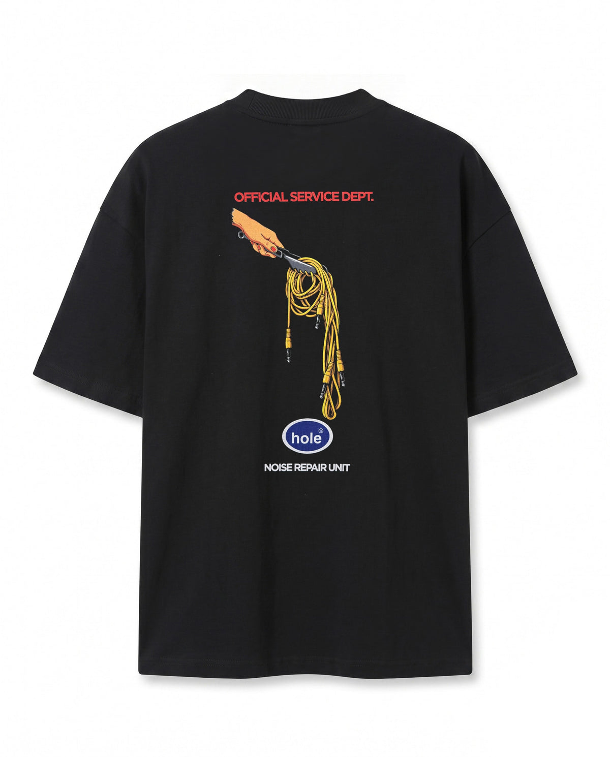 Spagetti Grafik Baskılı Siyah Oversize T-Shirt