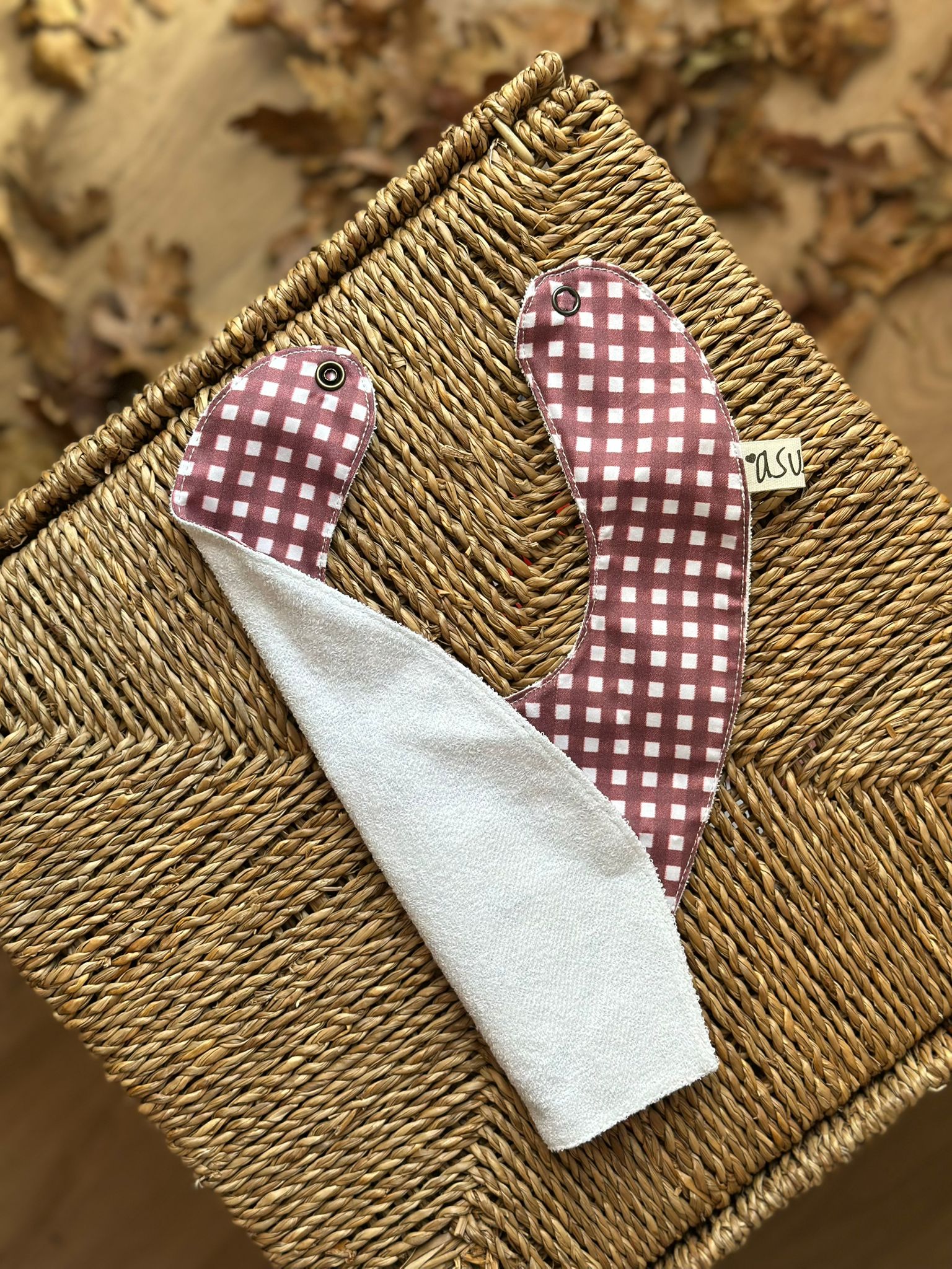 Asu Baby&Kids Organik Pamuk Önlük Vintage Bear Bordo