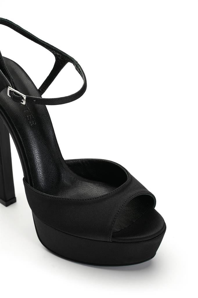 Brida Saten 14 Cm Platform Topuklu Ayakkabı