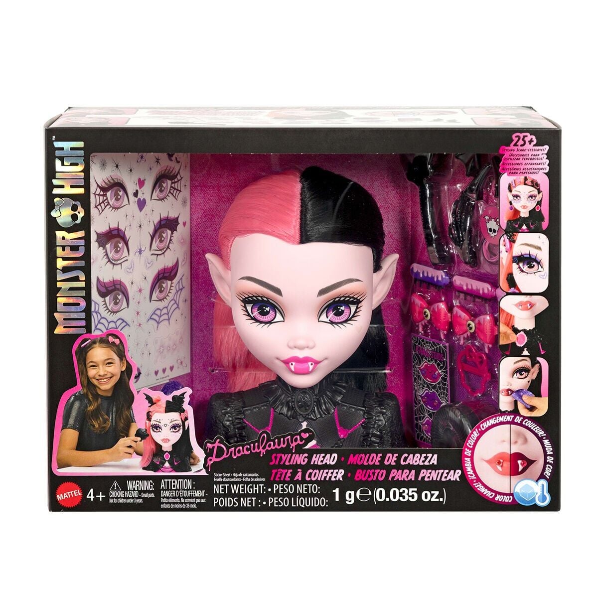 Jml42 Monster High Havalı Saçlar Draculaura Büstü