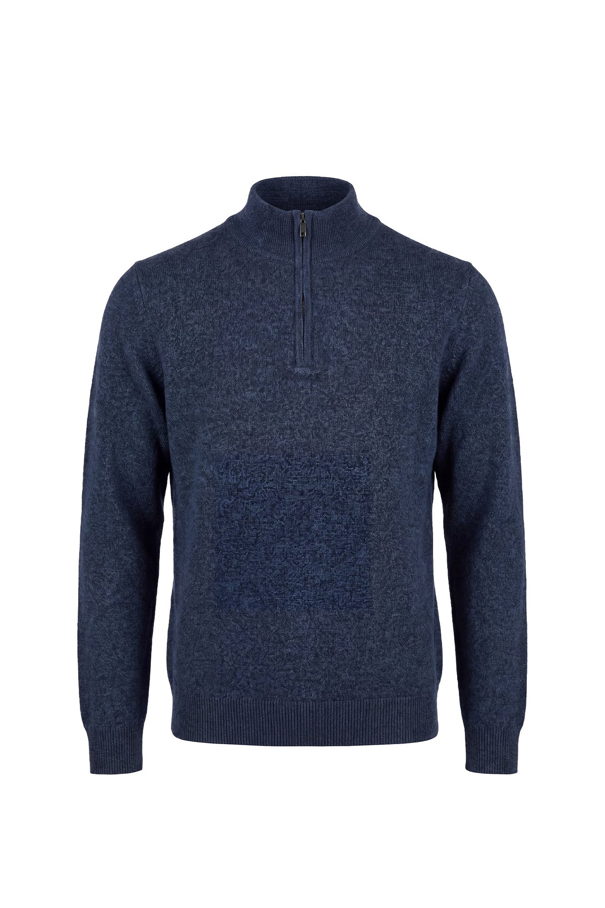 Erkek Relaxed Fit Zipper Mock Turtleneck