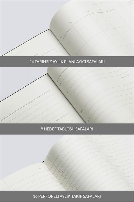 Laton Aina Gri, A5, Tarihsiz Ajanda Ve Planlayıcı, Premium Termo Deri Yumuşak Kapak, 368 Sayfa