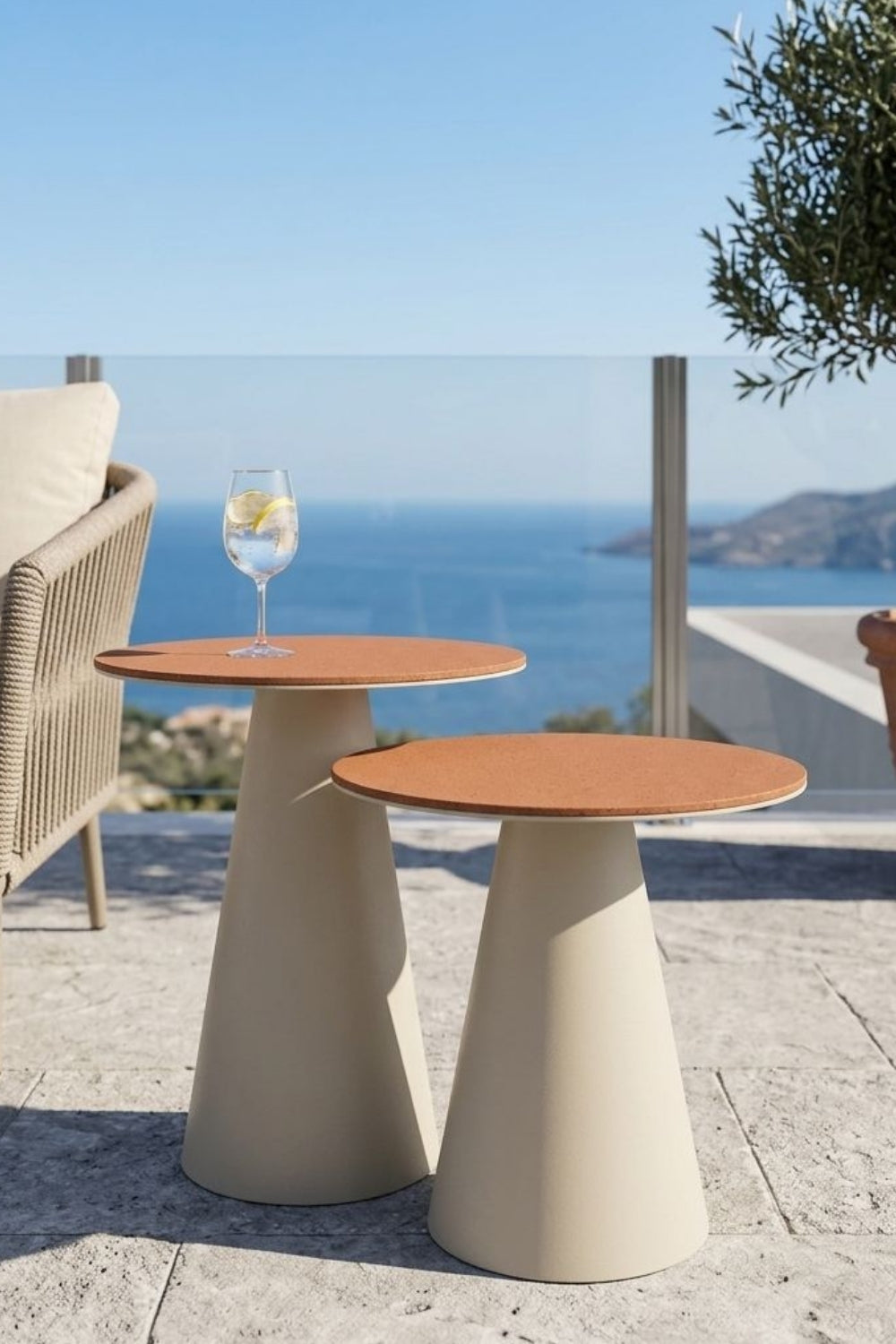 Cone Outdoor Sehpa - Oyster White - 2