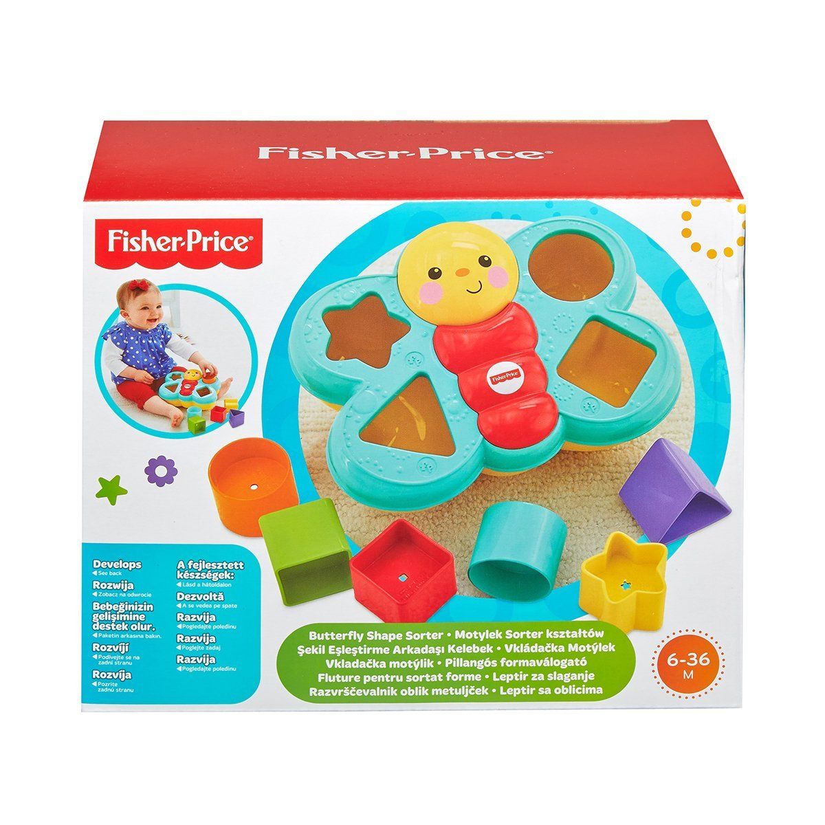 Cdc22 Fisher-Price® Şekil Eşleştirme Arkadaşı Kelebek / Sıralama Ve Şekil Ayırma Oyuncakları