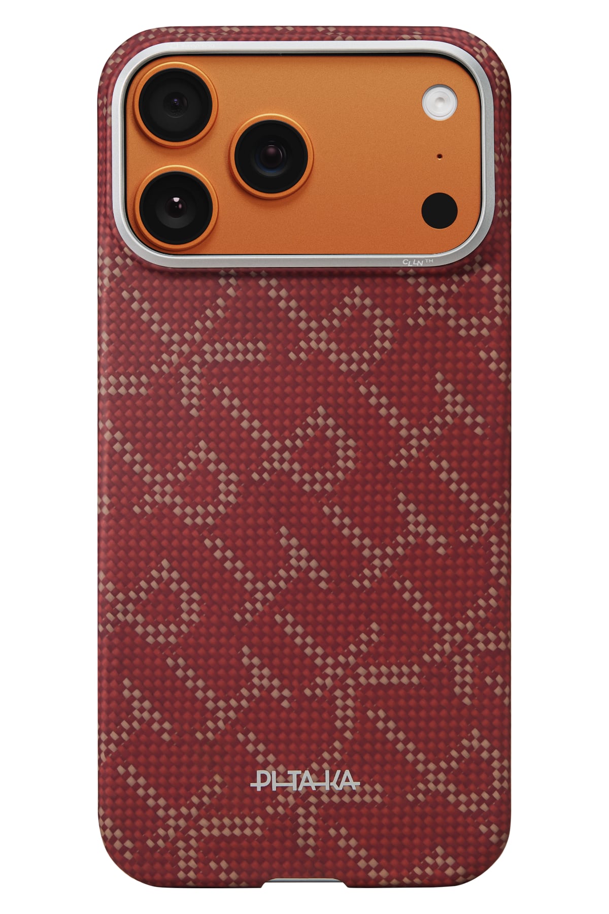 Monogram Iphone 17 Pro Max Magsafe Uyumlu Aramid Fiber Kılıf Kırmızı
