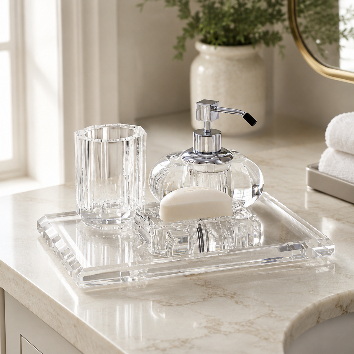 Memonza-Myra Kristal Şeffaf Cam Diş Fırçalık, Şeffaf-Diş Fırçalık-5-Milagron.com