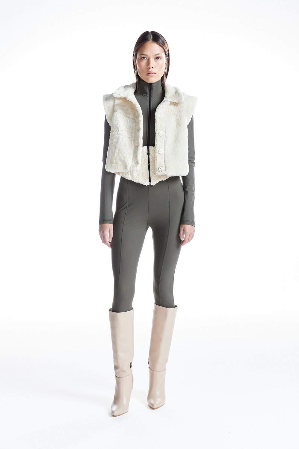 no'design-Düğmeli Overize Crop Yelek-Yelek-1-Milagron.com