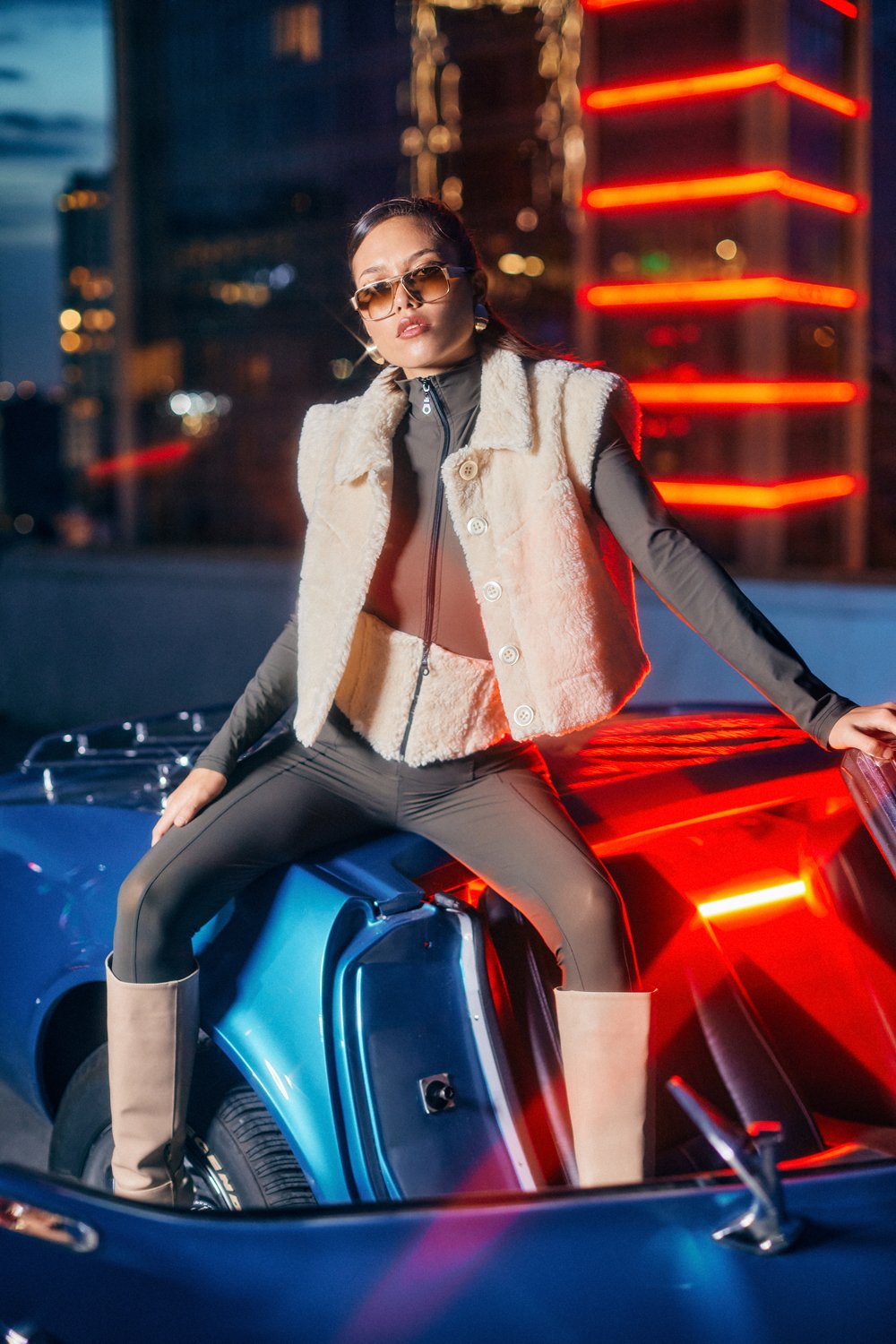 no'design-Düğmeli Overize Crop Yelek-Yelek-2-Milagron.com