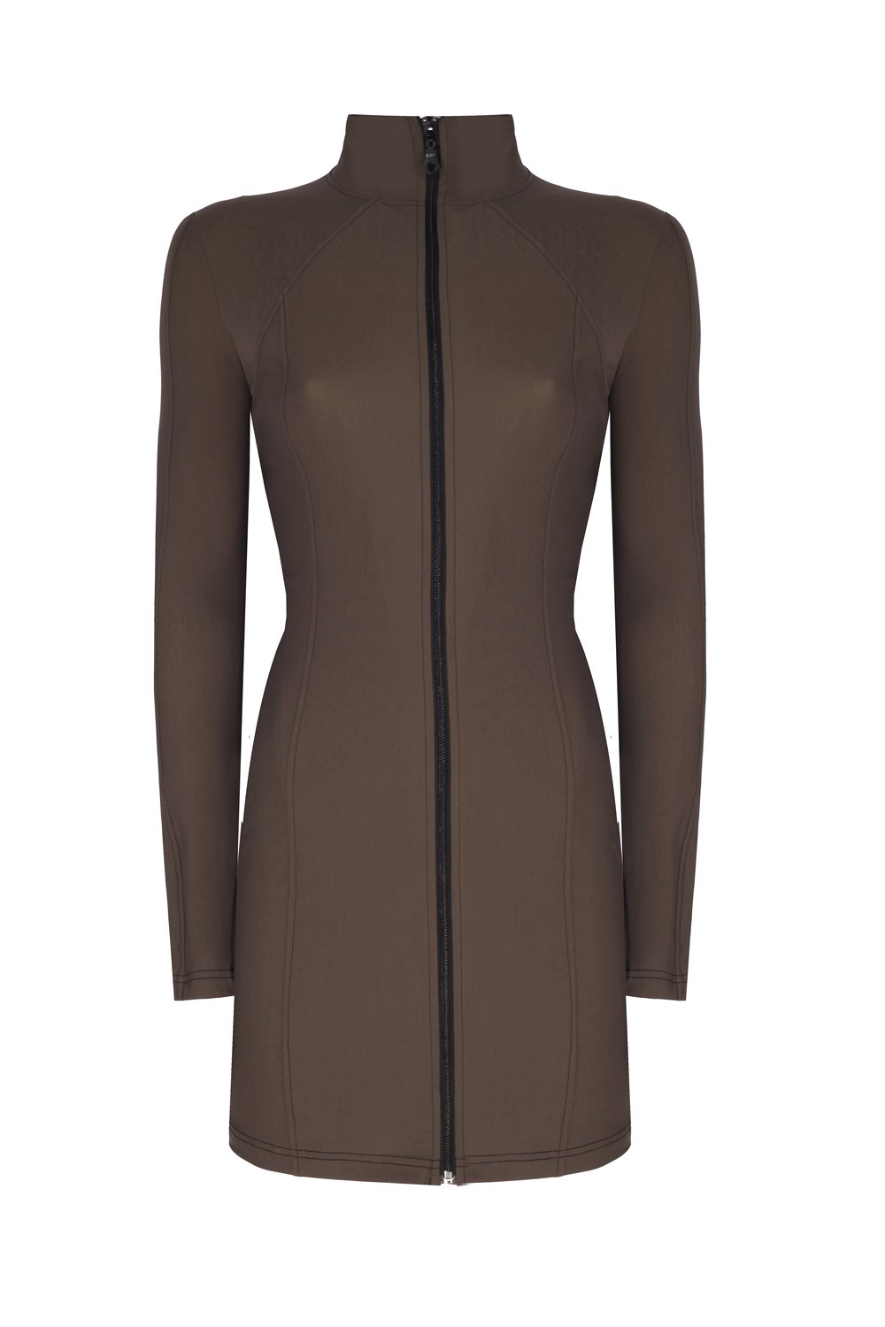 no'design-Fermuarlı Nervür Detaylı Mini Elbise-Elbise-2-Milagron.com