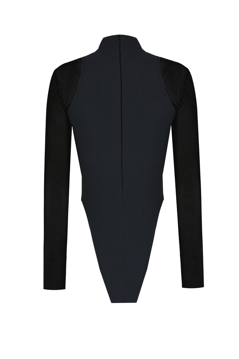 no'design-Göbek Dekolteli Kontrast Kumaş Detaylı Bodysuit-Bodysuit-2-Milagron.com