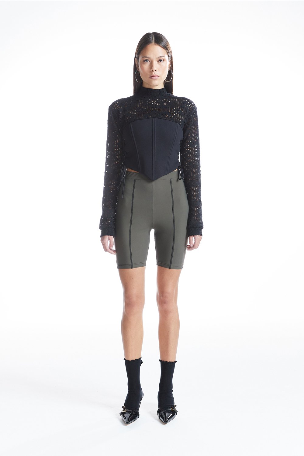 no'design-Karyoka Detaylı Bicker Şort-Şort-1-Milagron.com