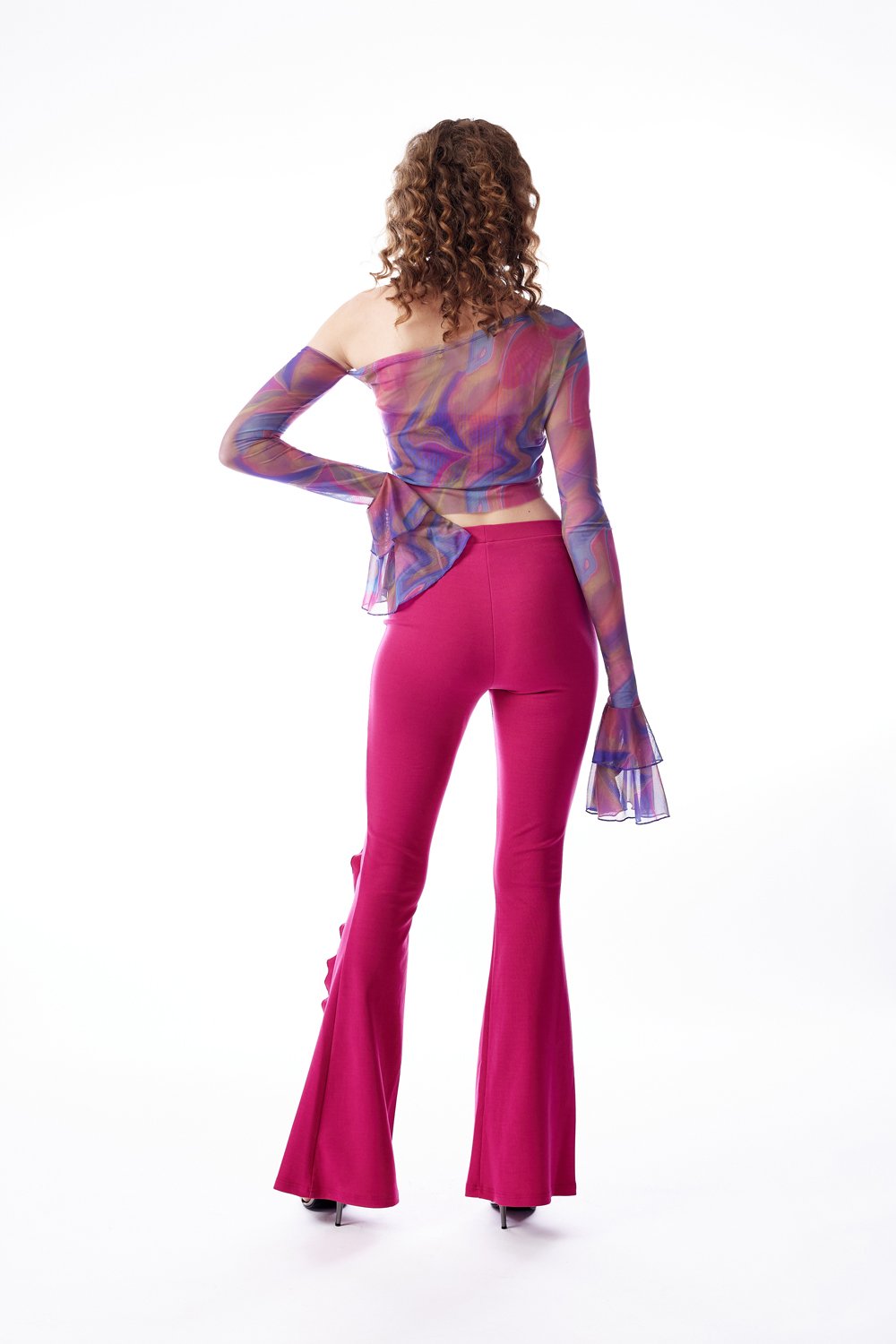 no'design-Önü Fırfırlı İspanyol Paça Pantolon-Pantolon-5-Milagron.com