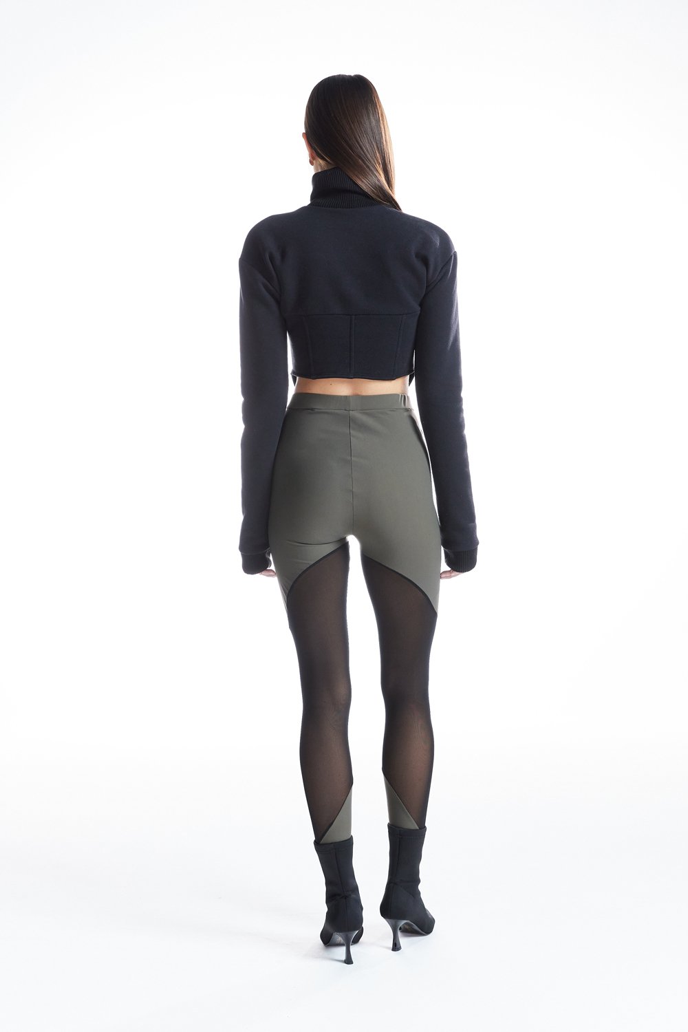 no'design-Önü Korse Detaylı Pencereli Sweatshirt-Sweatshirts & Hoodies-5-Milagron.com