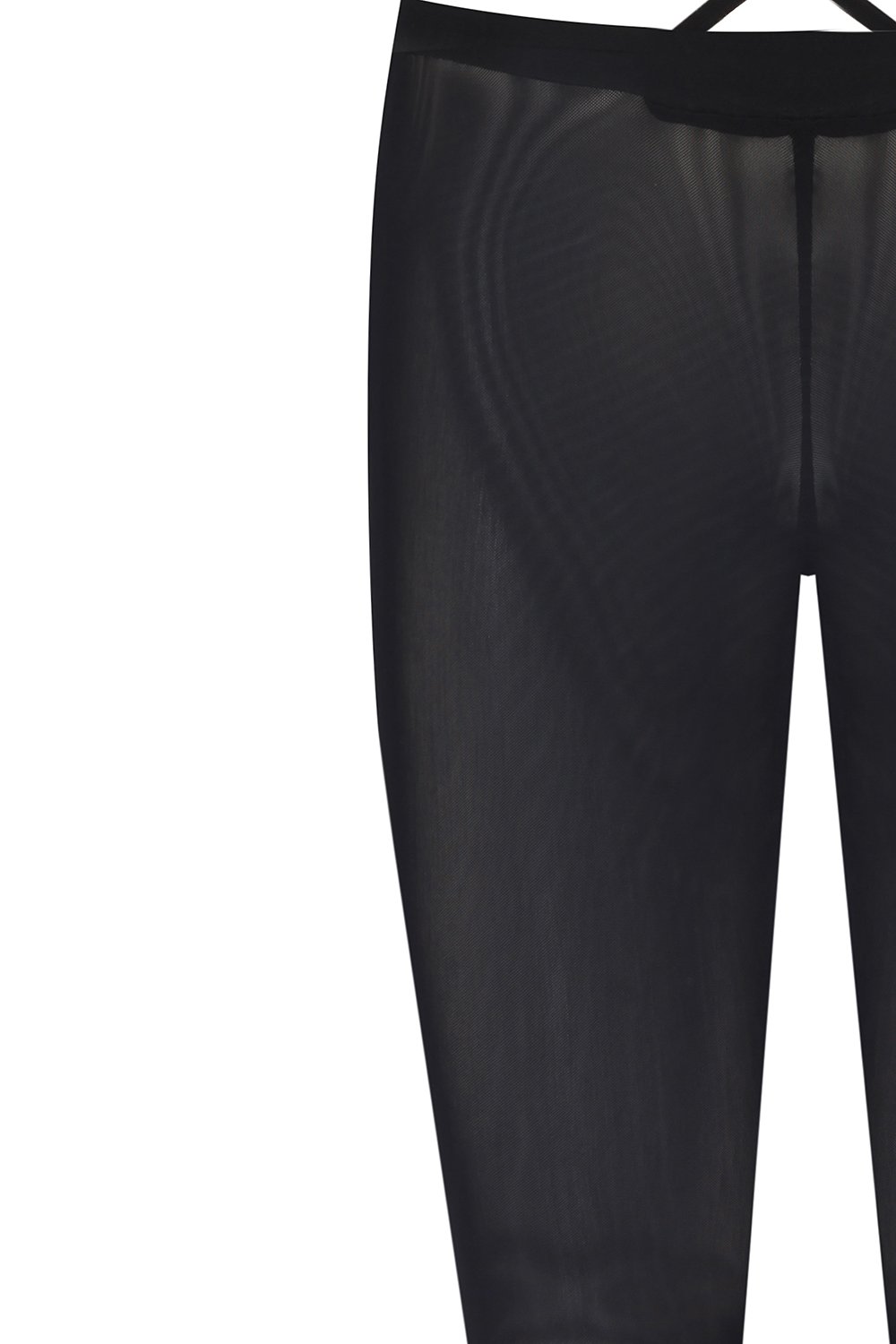 no'design-Siyah Transparan Düşük Bel Bağlama Detaylı İspanyol Paça Pantolon-Pantolon-4-Milagron.com