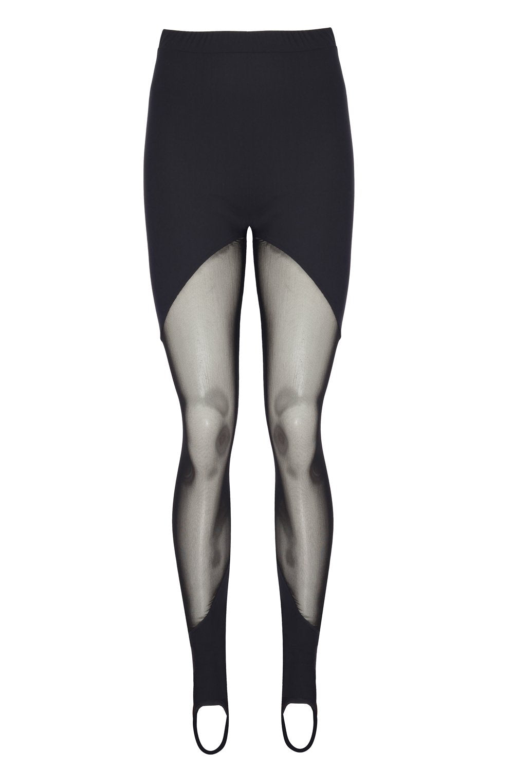 no'design-Transparan Detaylı Asimetrik Kesim Lastik Paça Tayt-Tayt-1-Milagron.com