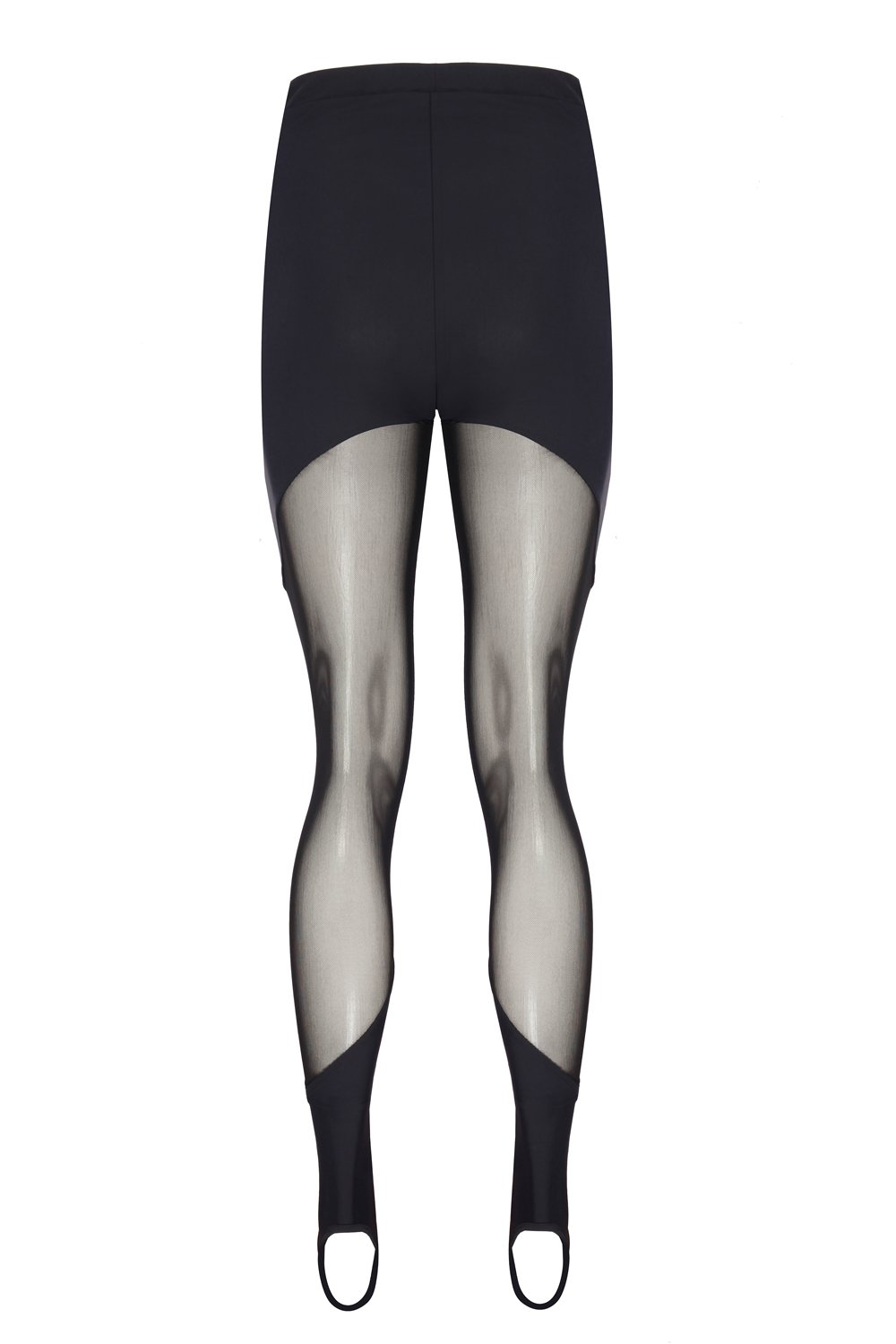 no'design-Transparan Detaylı Asimetrik Kesim Lastik Paça Tayt-Tayt-2-Milagron.com