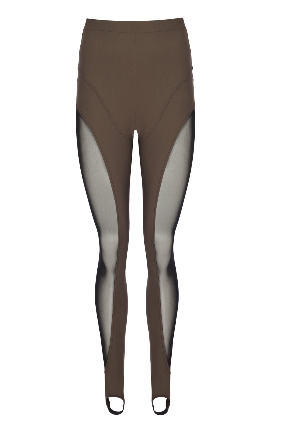 no'design-Transparan Detaylı Asimetrik Kesim Nervür Dilişli Lastik Paça Tayt-Tayt-1-Milagron.com