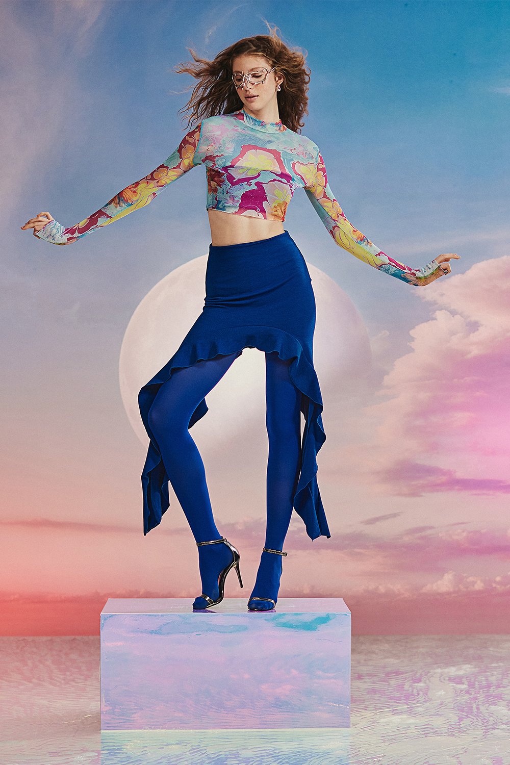 no'design-Yanları Fırfır Detaylı Asimetrik Mini Etek-Etek-3-Milagron.com