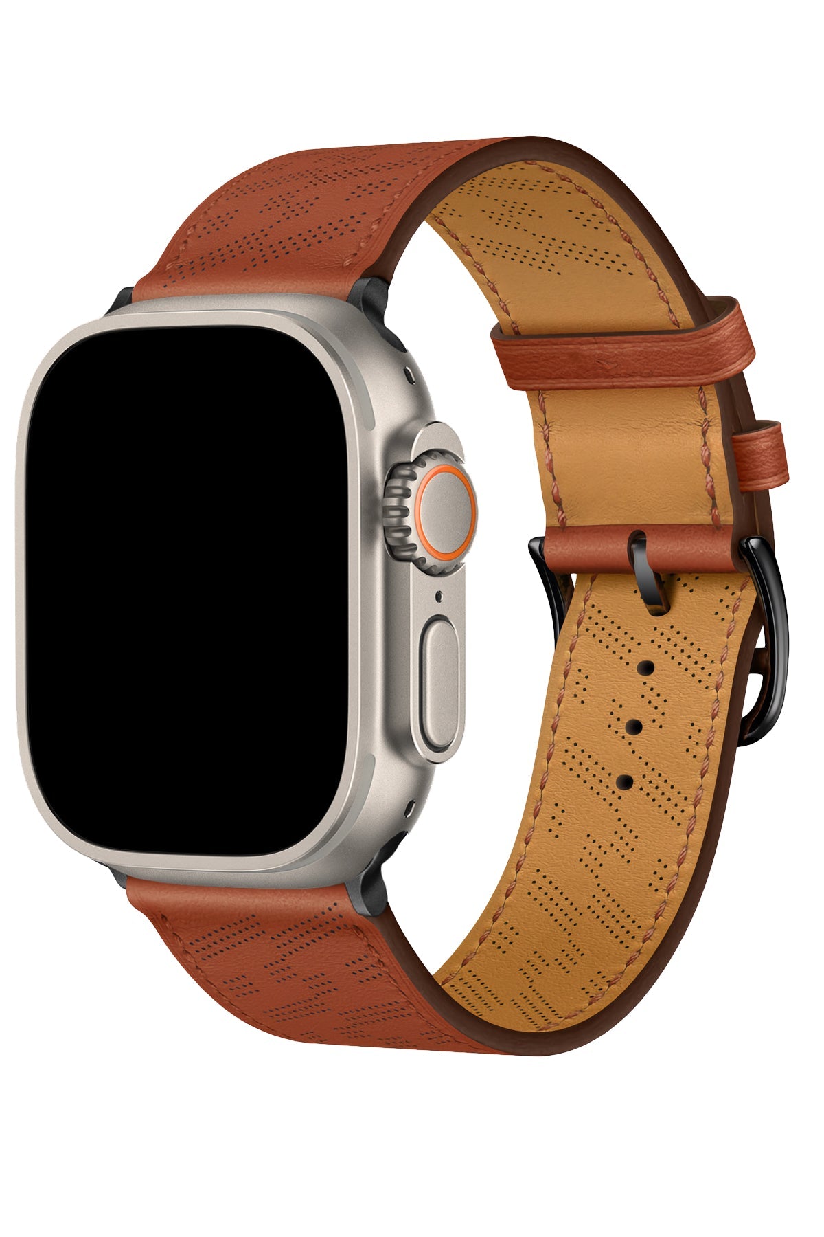 Apple Watch Uyumlu Multi Hole Deri Kordon Ocre