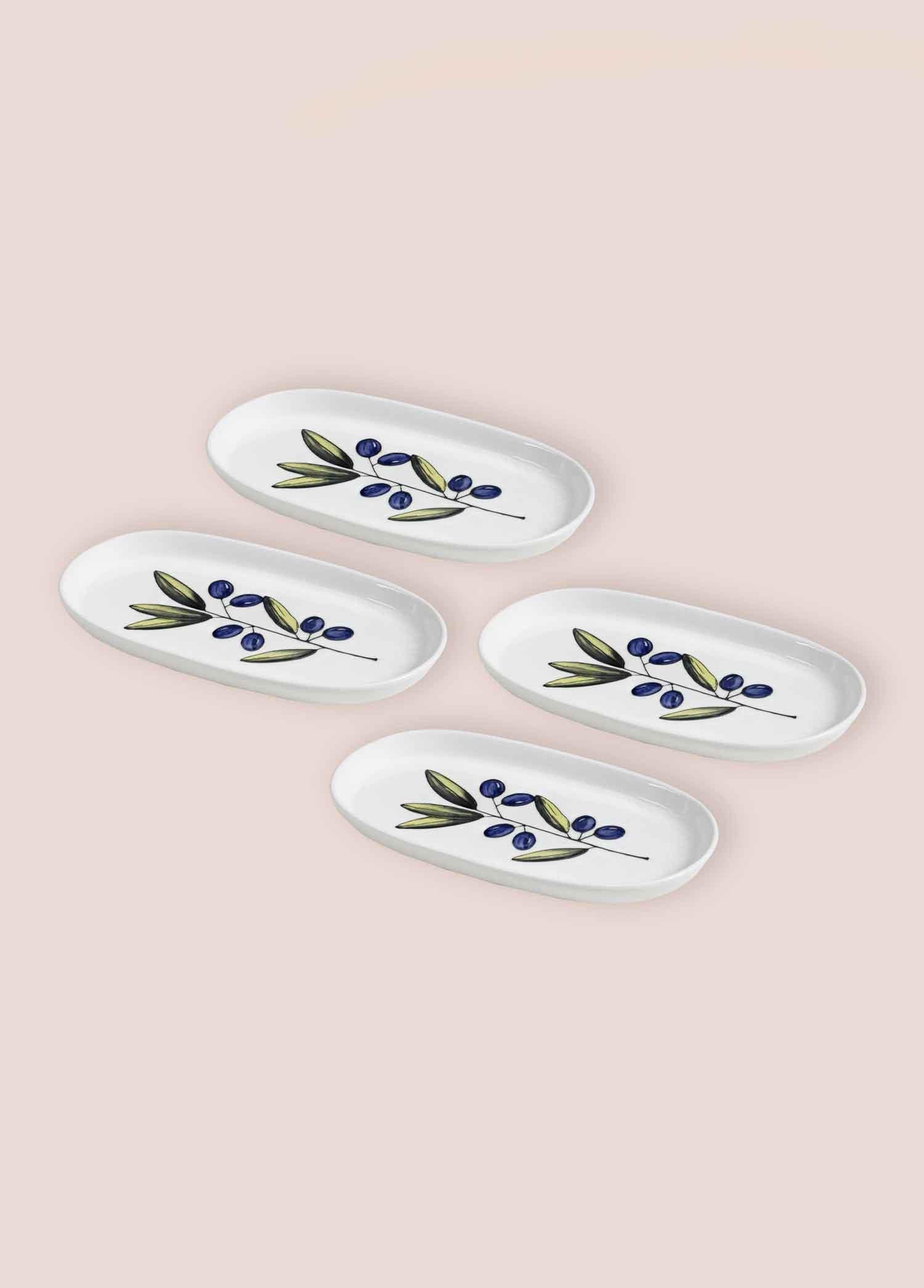 Olivos Oval Servis Tabağı 4Lü 17 Cm