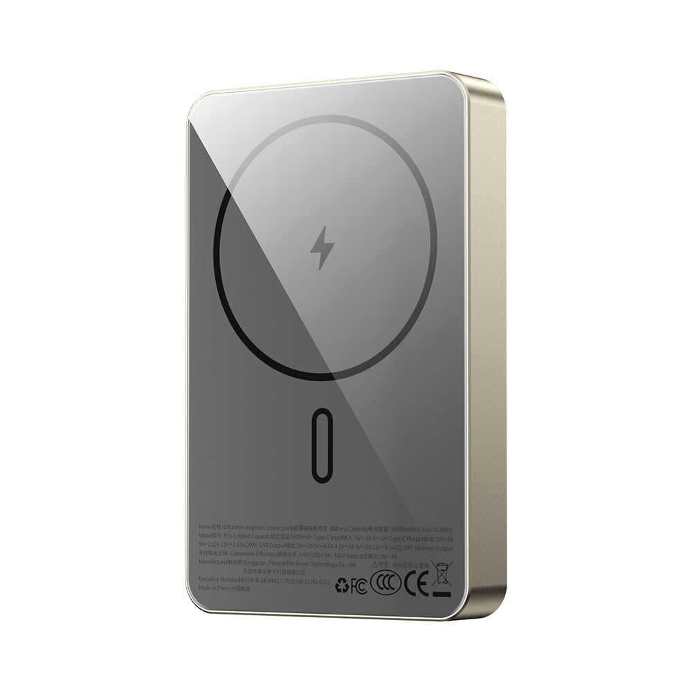 P15-1 Magsafe Uyumlu 10000Mah 15W Kablosuz Şarjlı Ultra İNce Powerbank