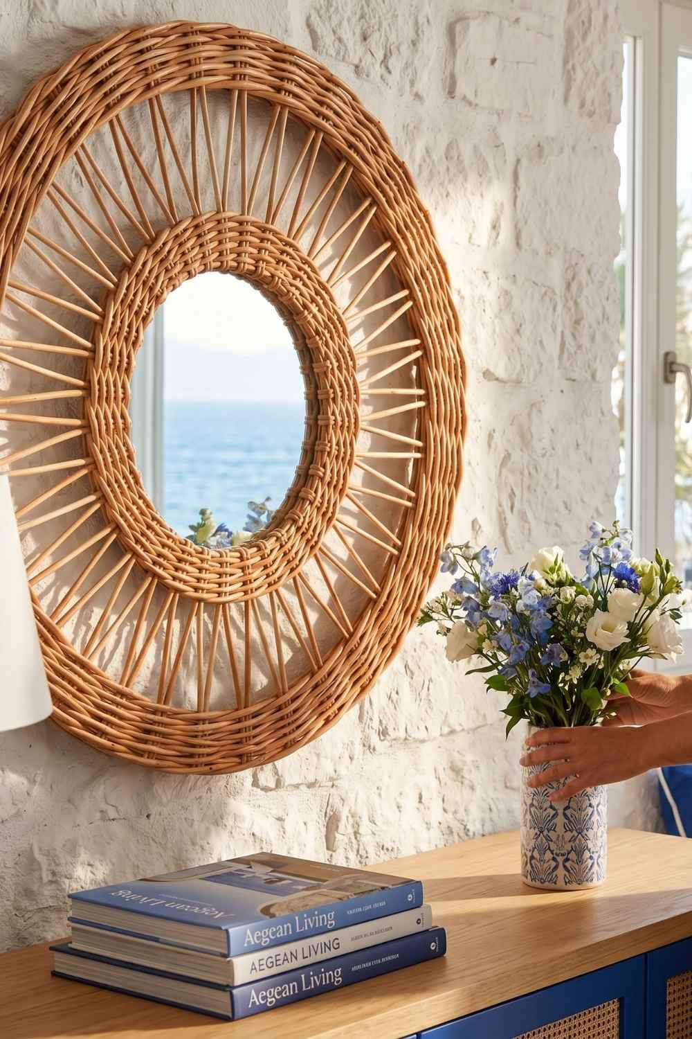 Duvar Aynası | El Yapımı Premium Rattan Ayna - 3