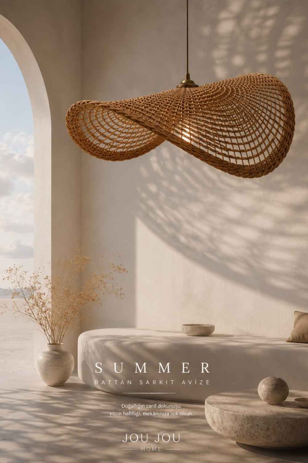 Summer Doğal Rattan Sarkıt Avize - 8