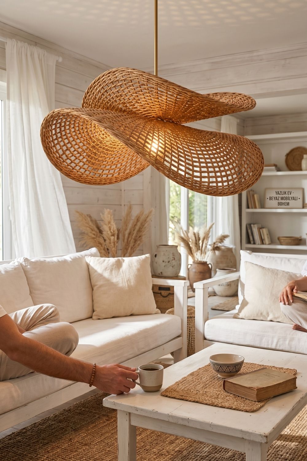 Luna Premium Rattan Sarkıt Avize - 6