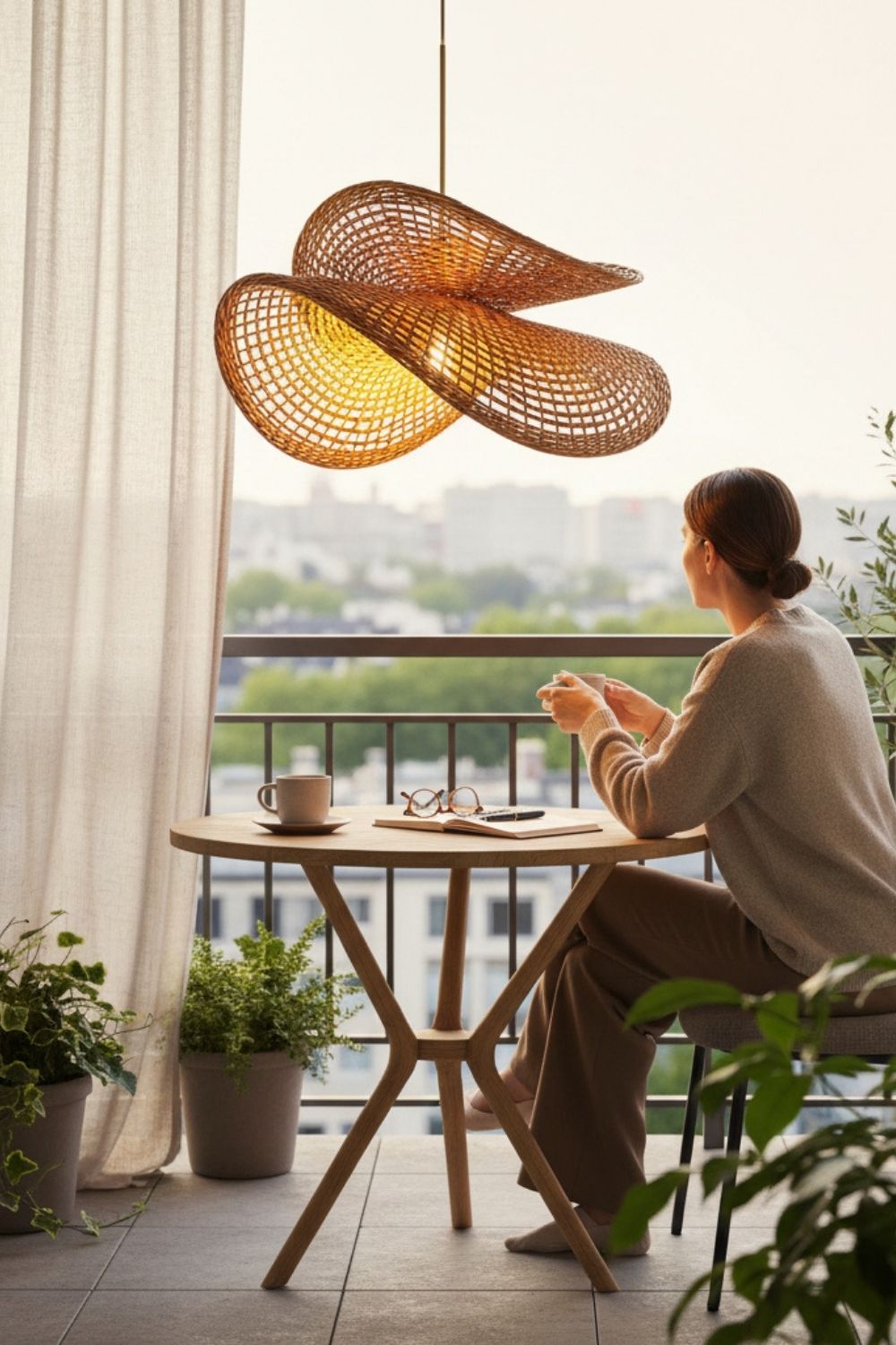 Luna Premium Rattan Sarkıt Avize - 13
