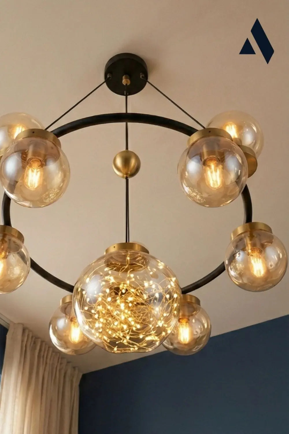 Celestra 9'lu Bal Camlı Modern Salon Avizesi - 7