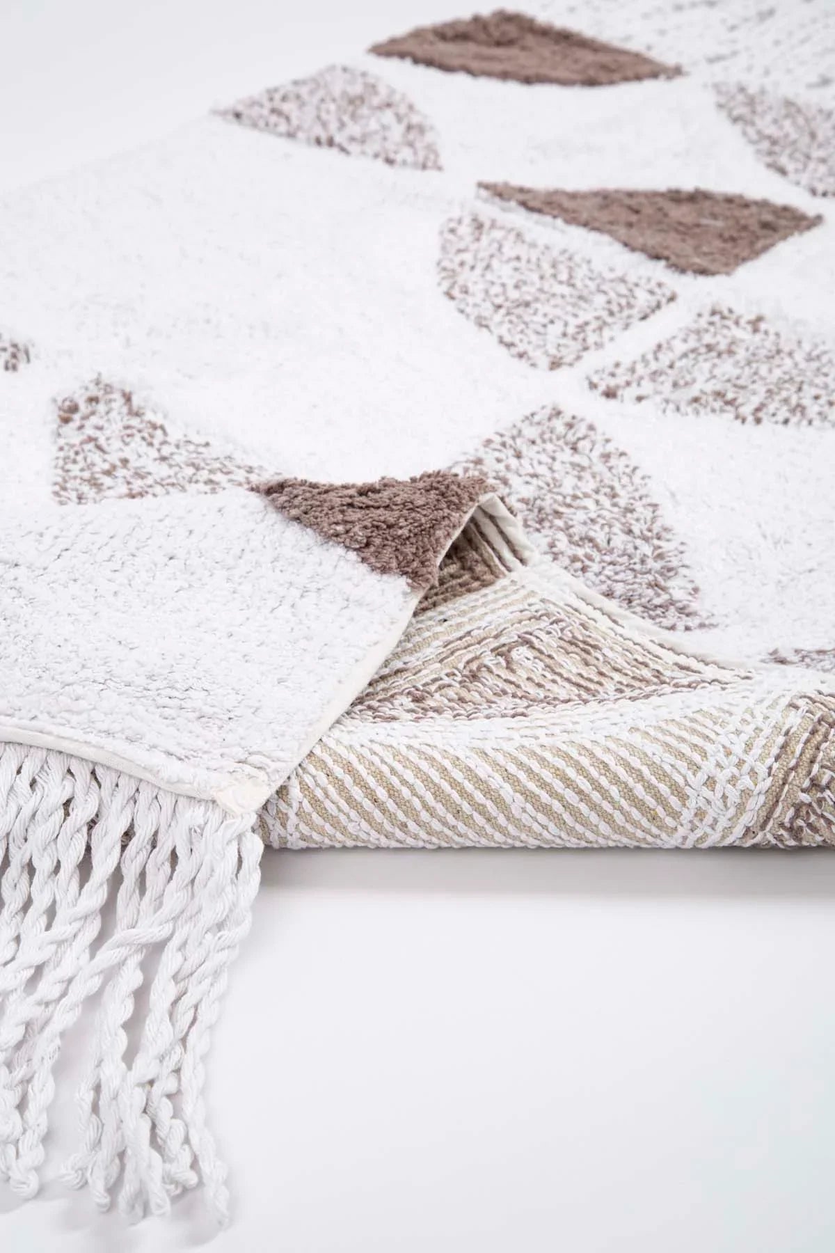 Brook Tekli Banyo Paspası %100 Pamuk 70x110 Ekru - 6