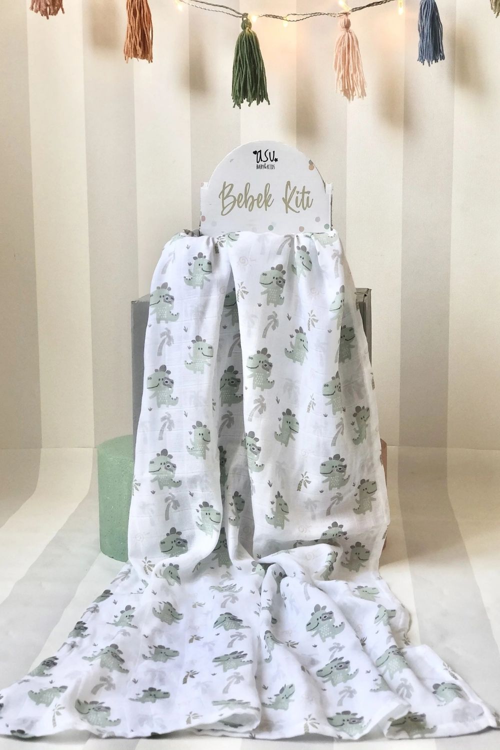 Traveller Dino Organik Bambu Pamuk Müslin 80x120cm - 0