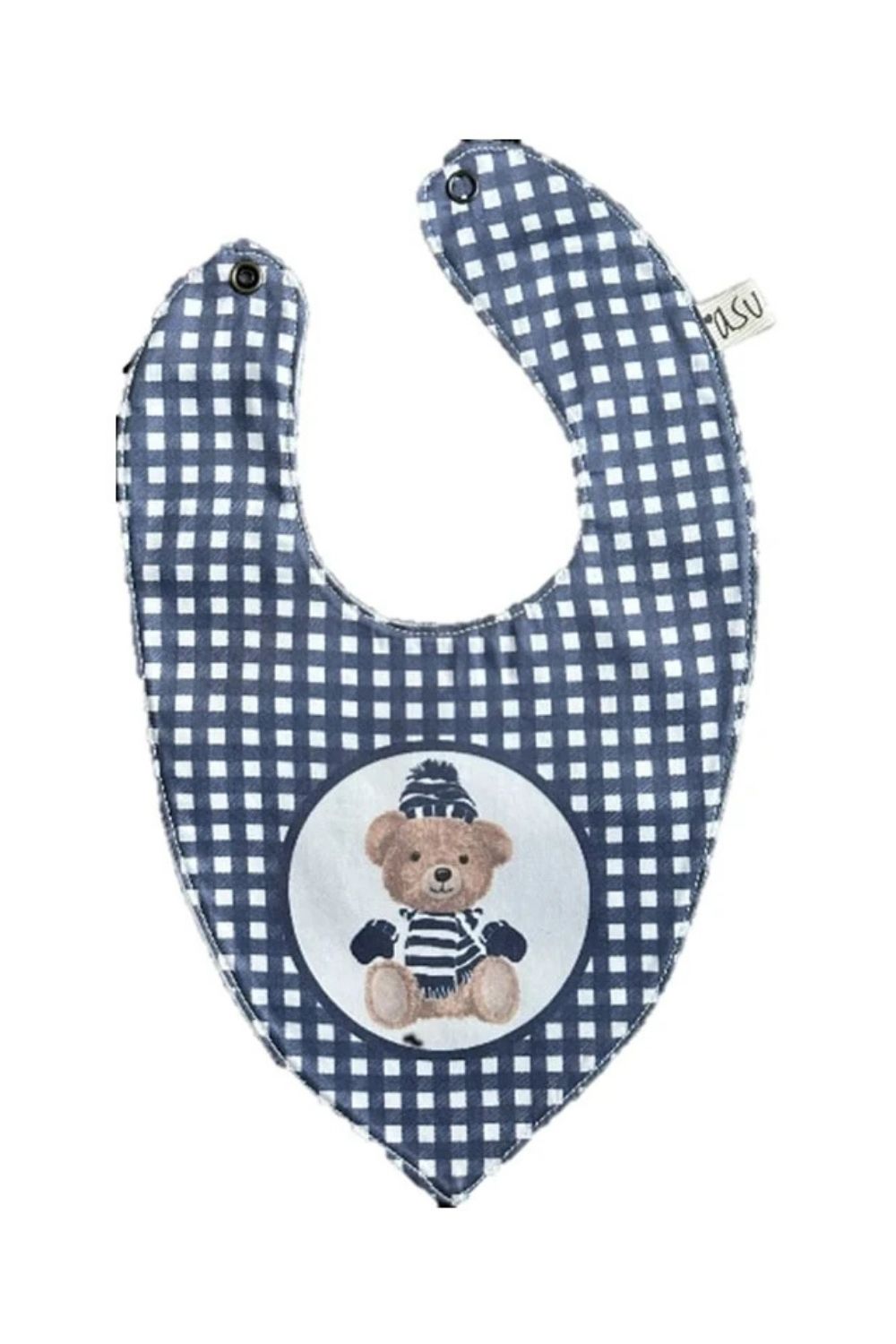 Organik Pamuk Önlük Vintage Bear Lacivert - 0