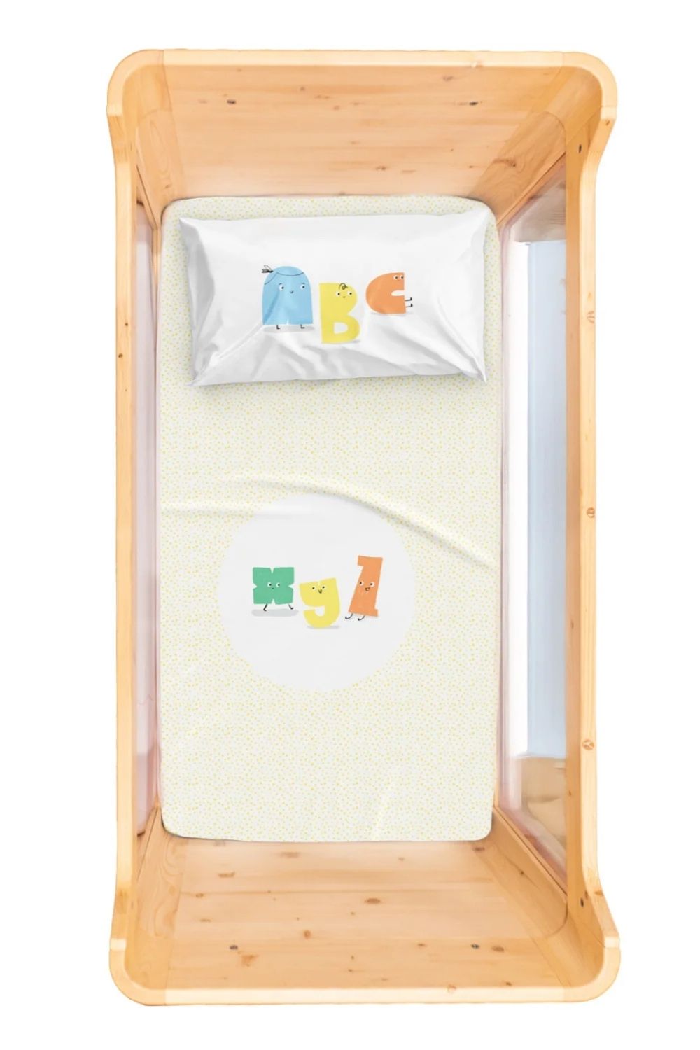 Alphabed Pamuk Saten Bebek Çarşaf Seti – Çok Renkli 80x140 Cm - 0