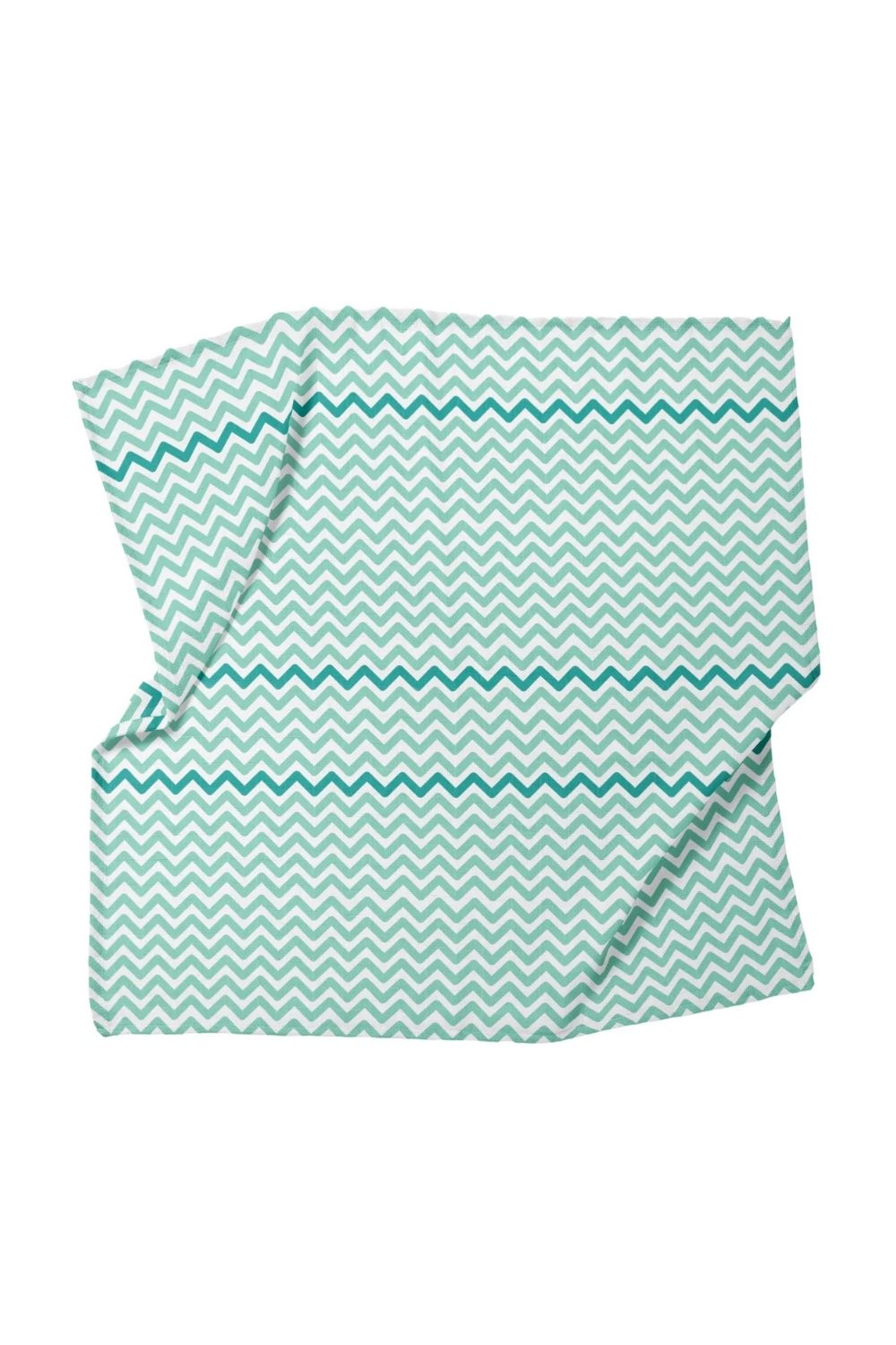 Big Flower Mint Zigzag Müslin Bebek Örtüsü - 70x70cm - 1