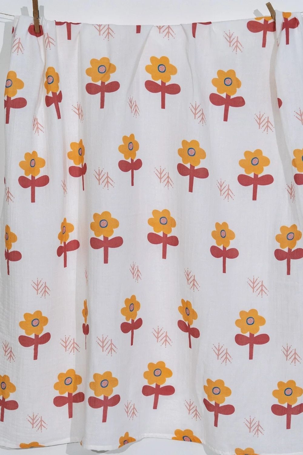 Big Flower Lemon Müslin Bebek Örtüsü - 70x70cm - 2
