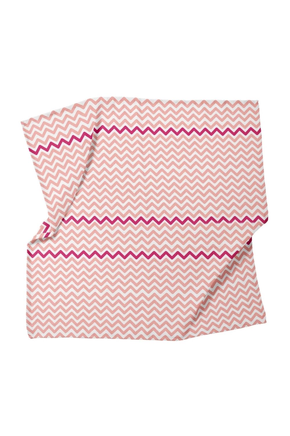 Big Flower Pink Zigzag Müslin Bebek Örtüsü - 70x70cm - 1
