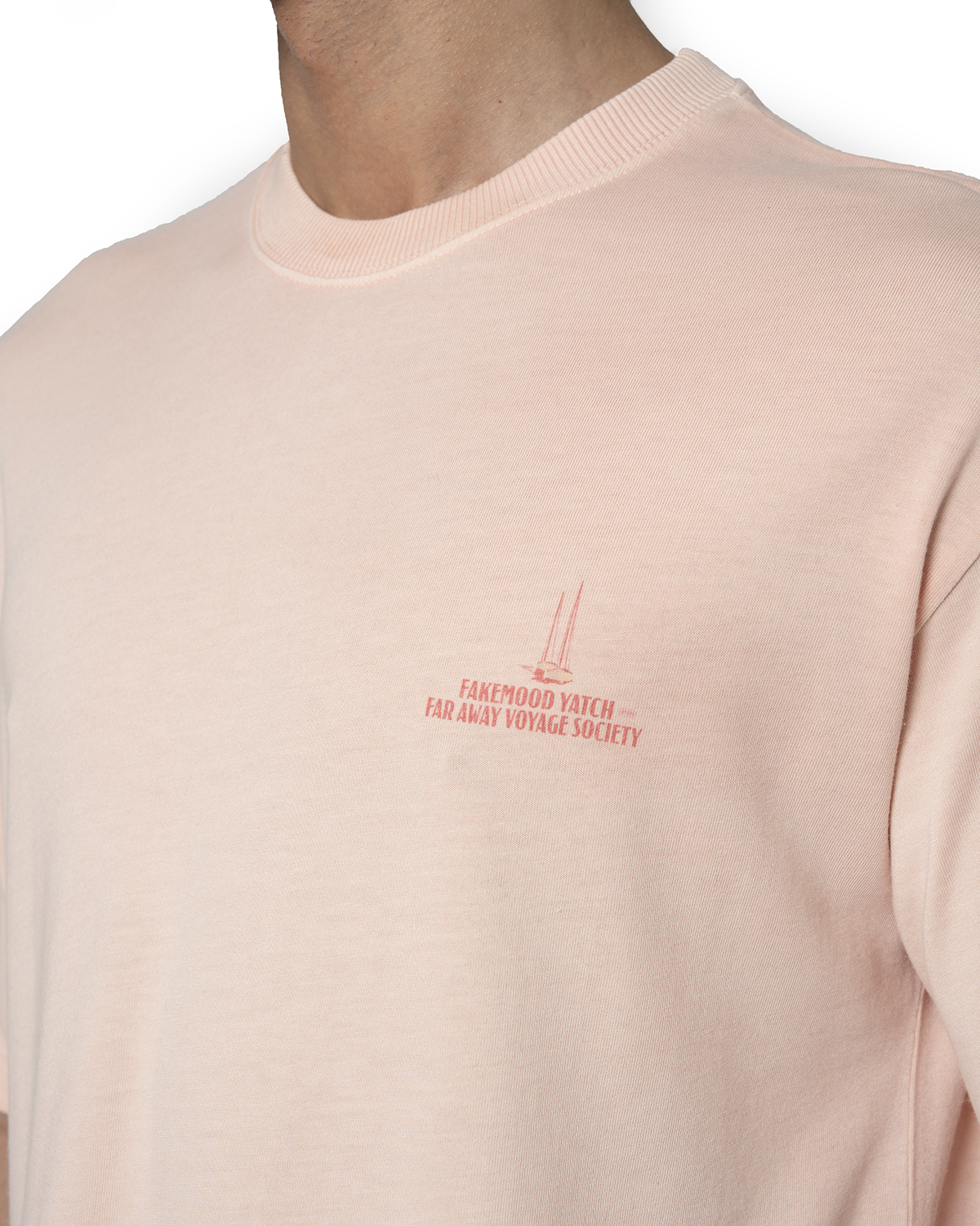 Erkek Oversize Yacht Society Baskili TiŞört - Pembe - 3