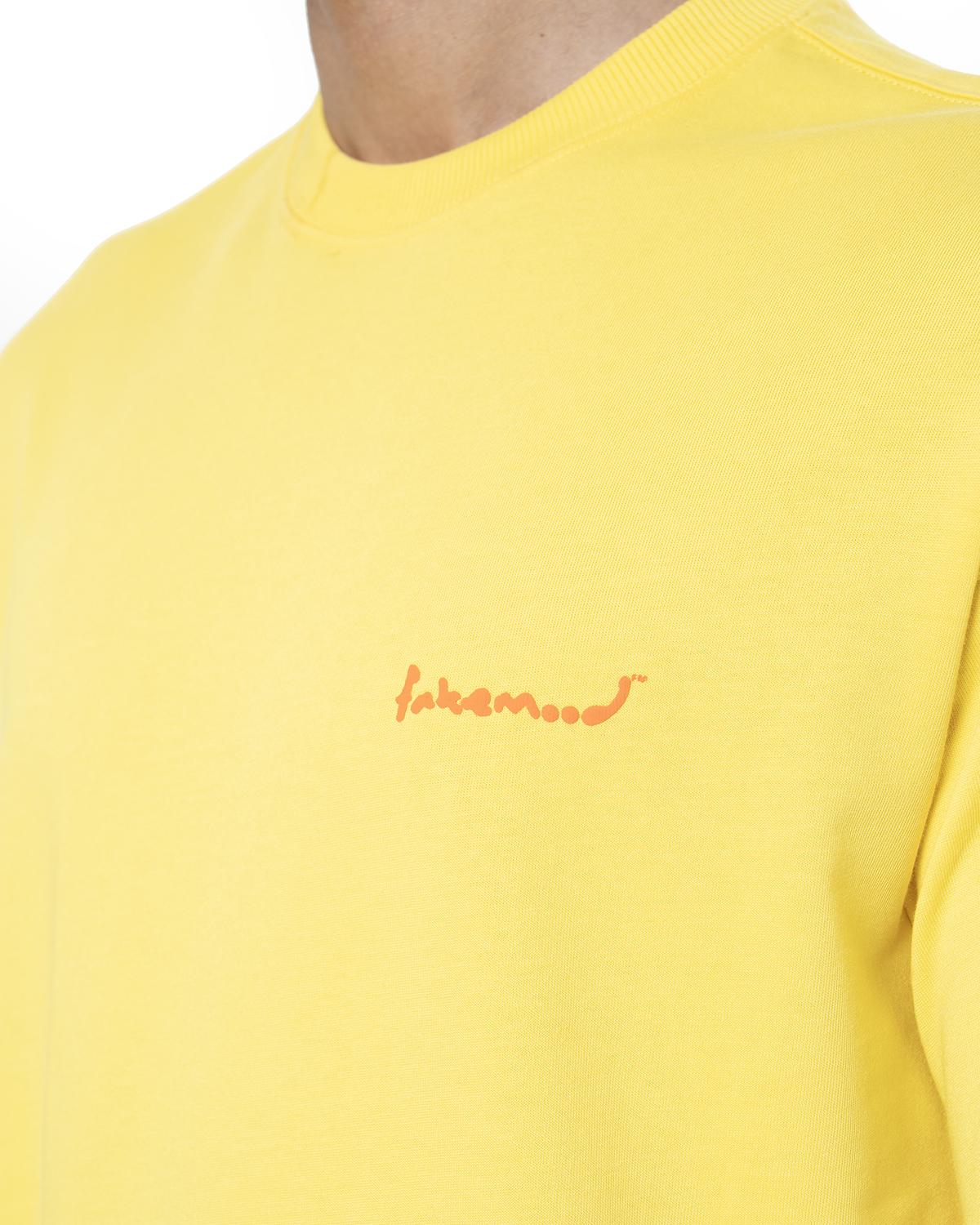 Erkek Oversize 2000'S Puff Baskili TiŞört - Neon Sari - 2