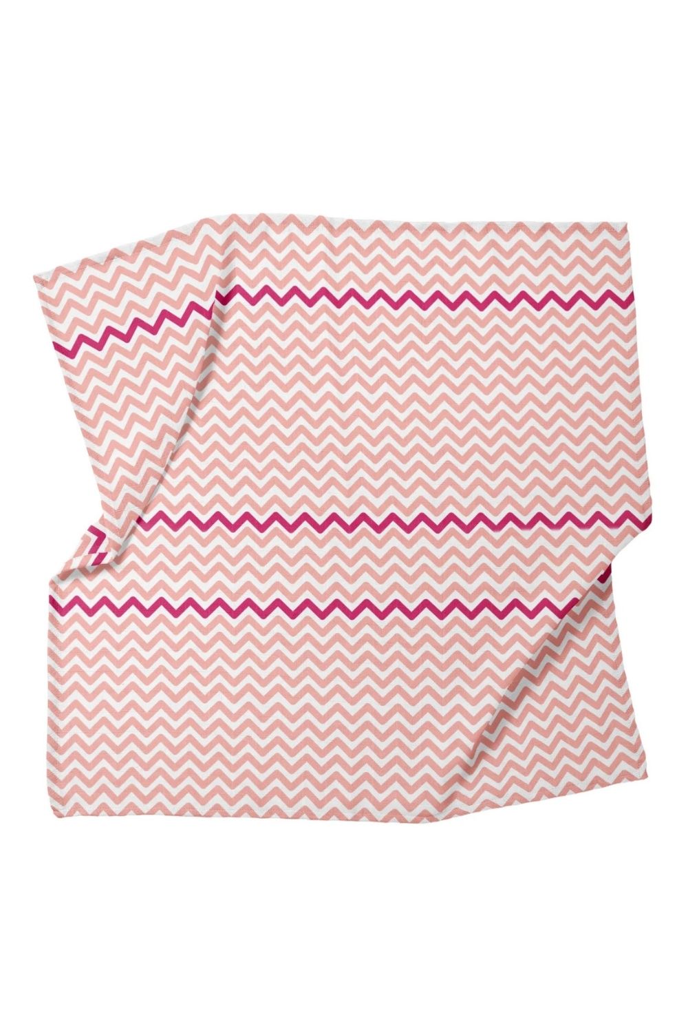 Big Flower Pink Zigzag Müslin Bebek Örtüsü - 100x100cm - 1