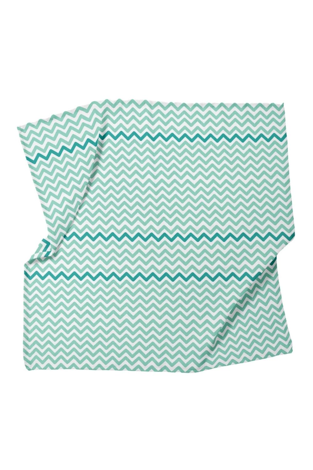 Big Flower Mint Zigzag Müslin Bebek Örtüsü 100x100 Cm - 1