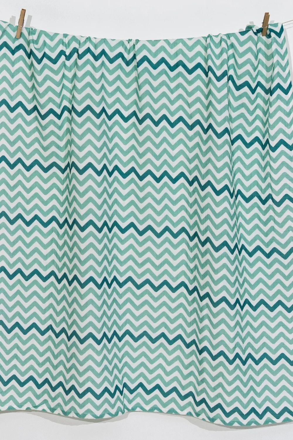 Big Flower Mint Zigzag Müslin Bebek Örtüsü 100x100 Cm - 2