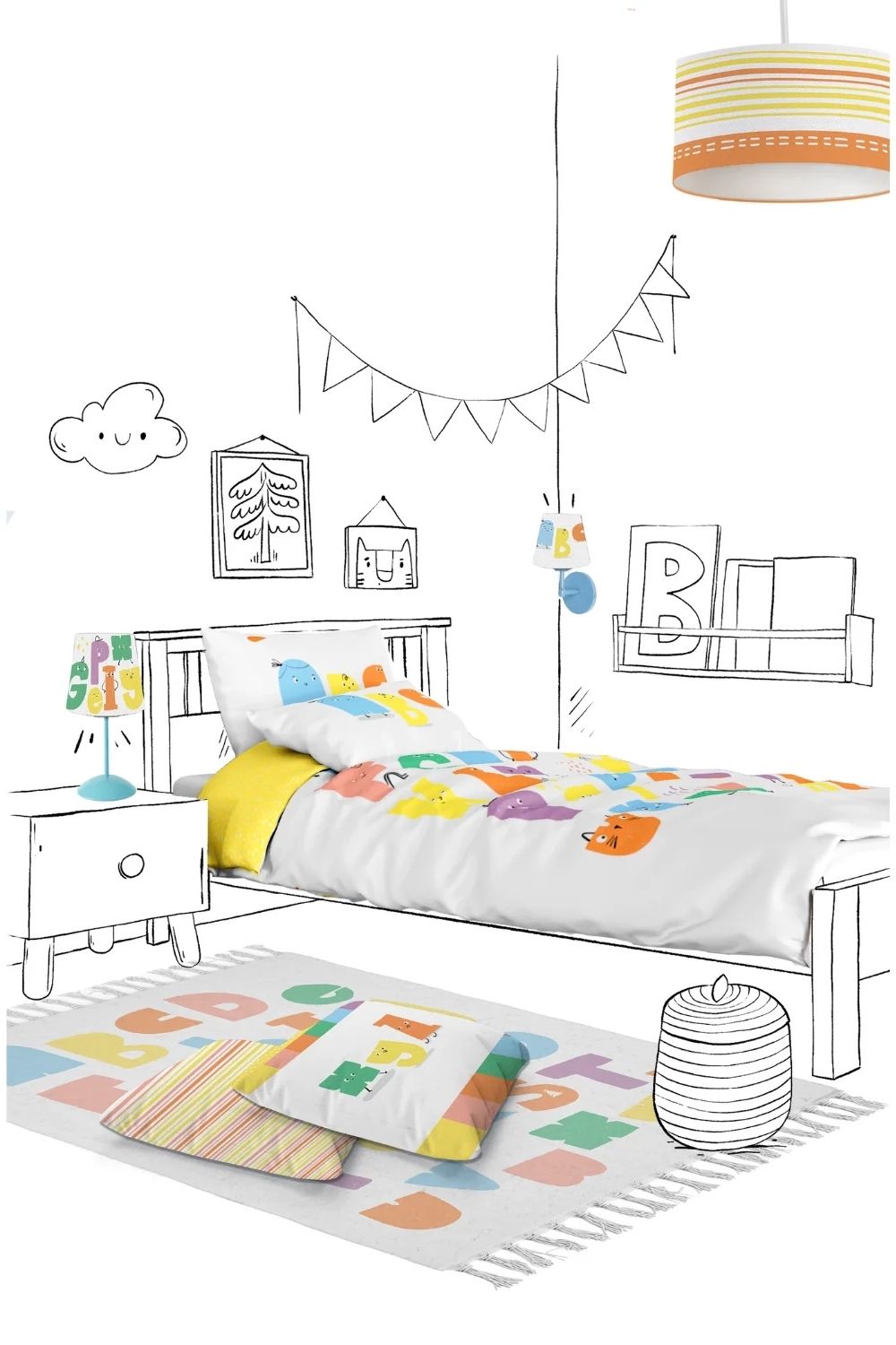 Alphabed Çok Renkli Yıkanabilir Bebek & Çocuk Halısı – 120 X 160 Cm - 1