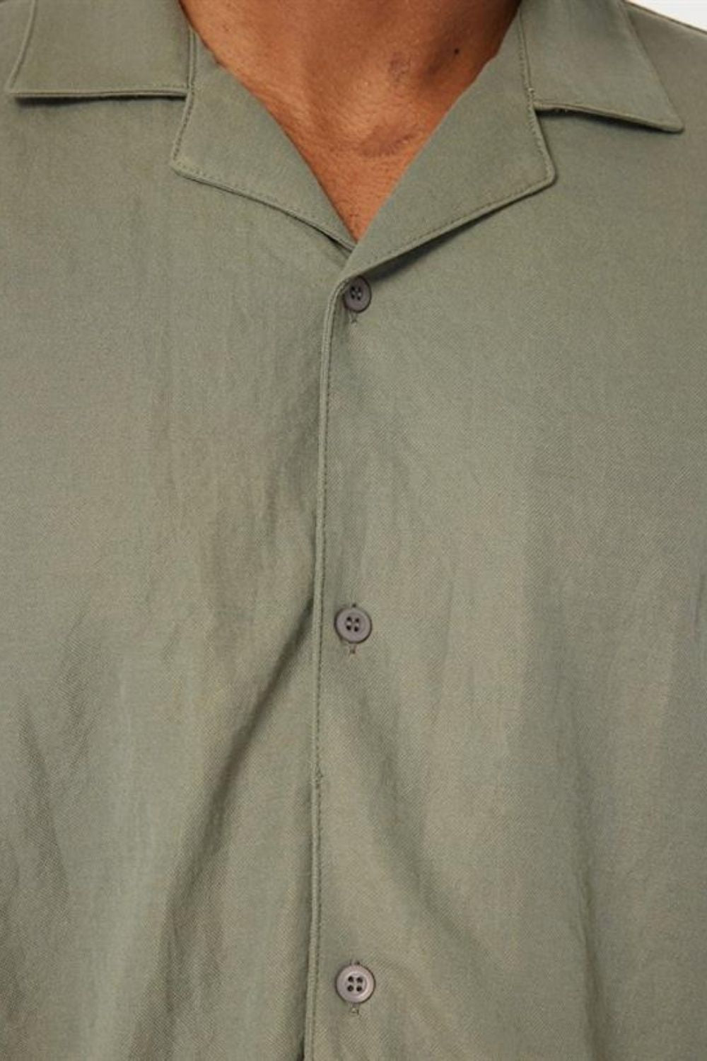 Apaj Yaka Kısa Kollu Örme Slim Fit Erkek Gömlek - 4