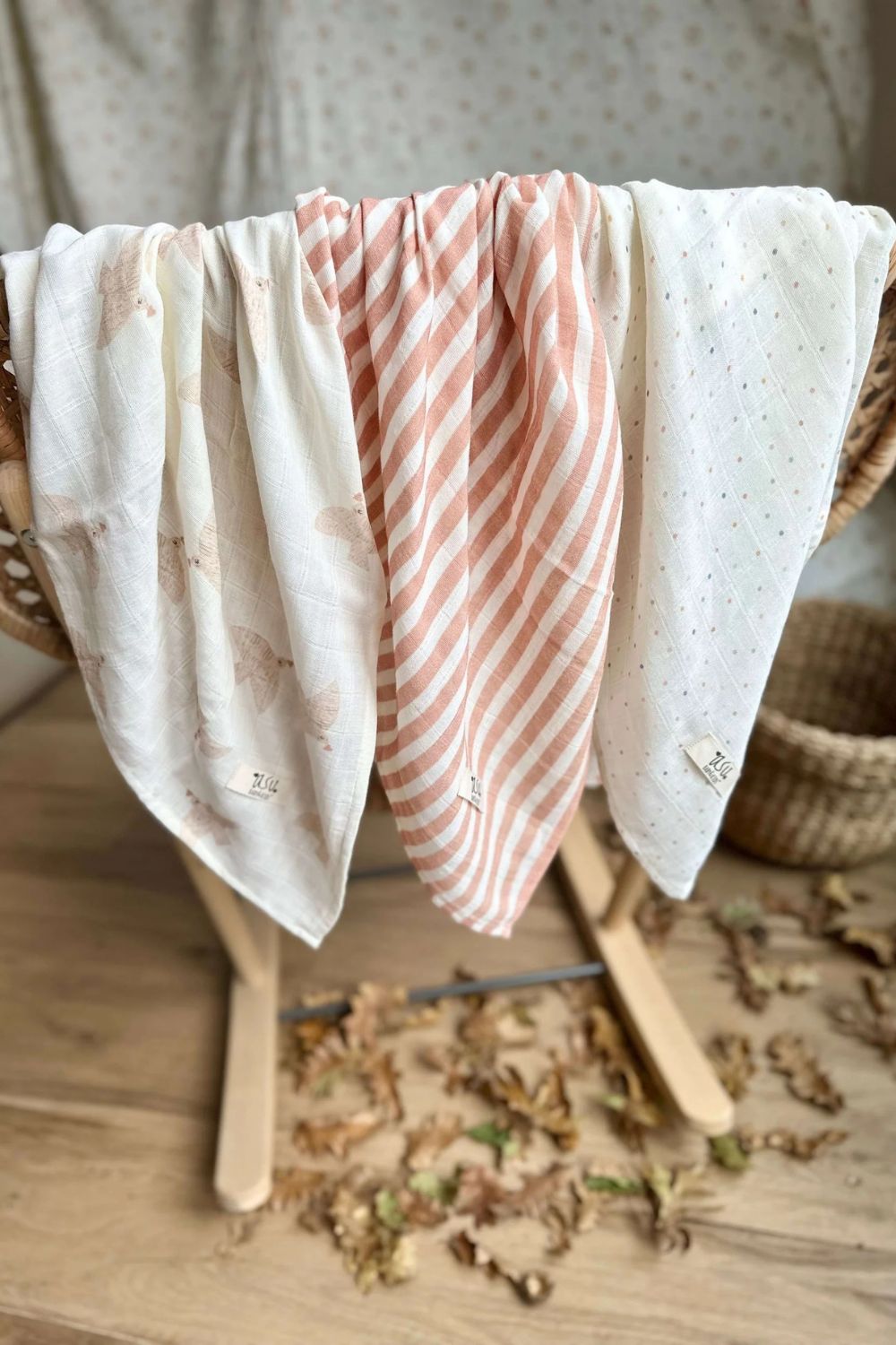 Mix&Match 3'lü Organik Pamuk Müslin Freebird&Copper Stripe&Mini Dot - 0