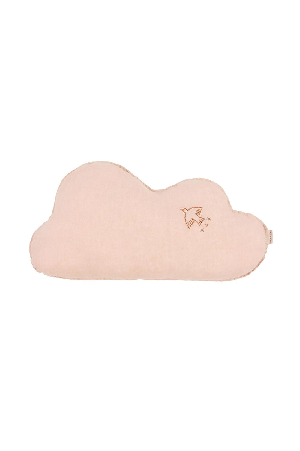 İşlemeli Fransız Keten Yastık, Cloud Powder Pink - 0